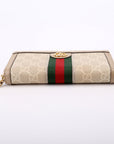 GCCI  GG Supreme Ophidia Zip Wallet Tan