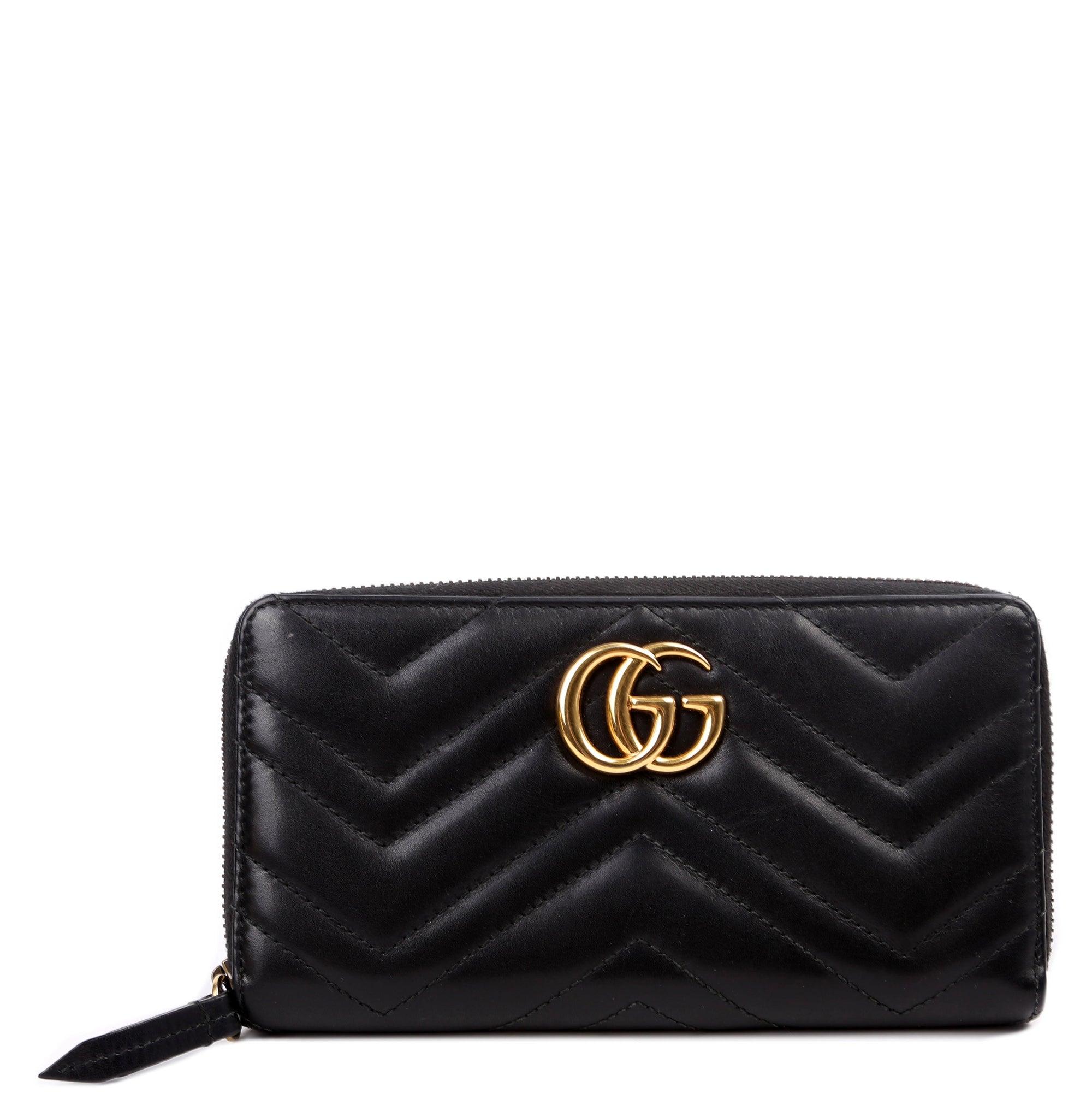 GCCI  GG Marmont Zip Around Wallet Black