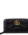 GCCI  GG Marmont Zip Around Wallet Black