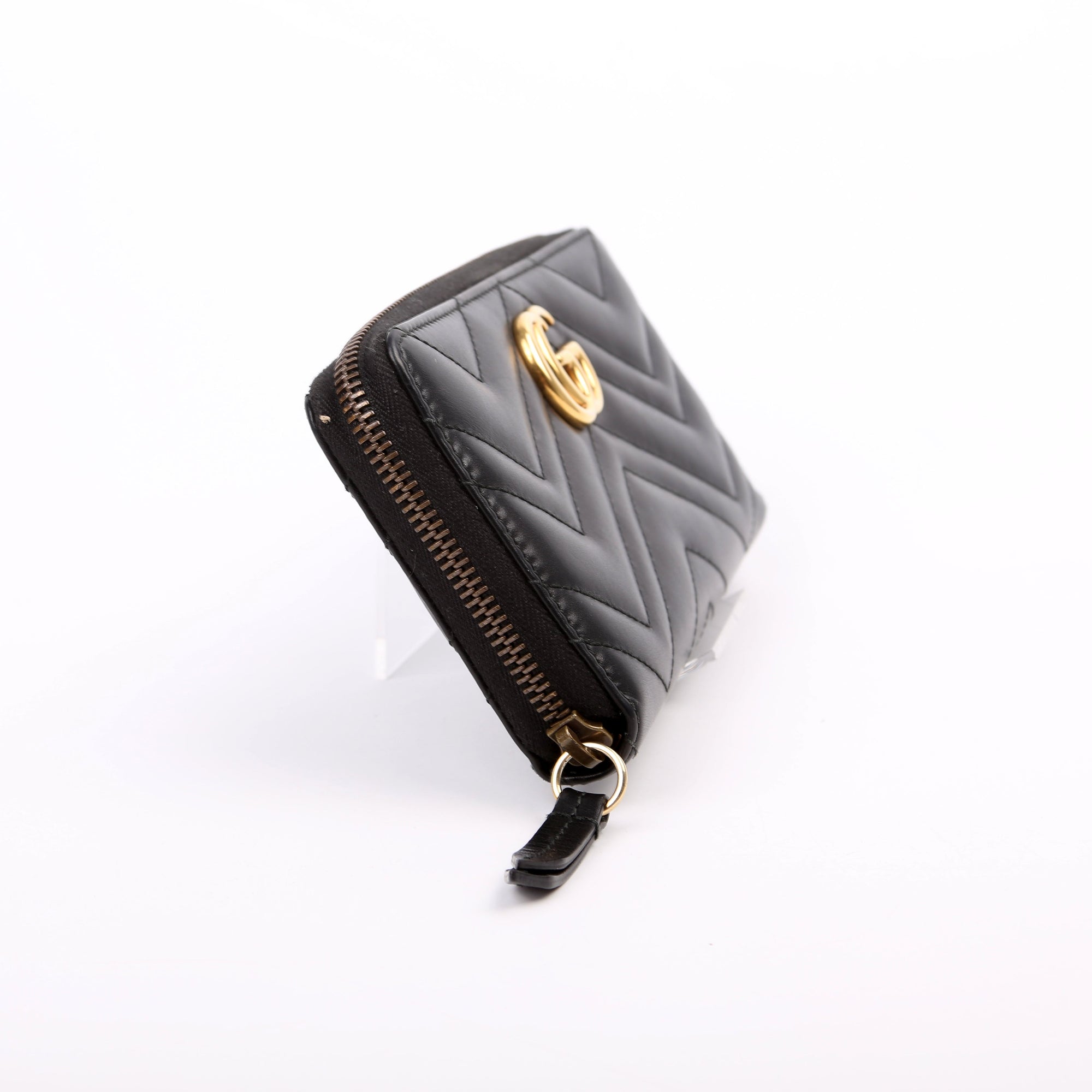 GCCI  GG Marmont Zip Around Wallet Black