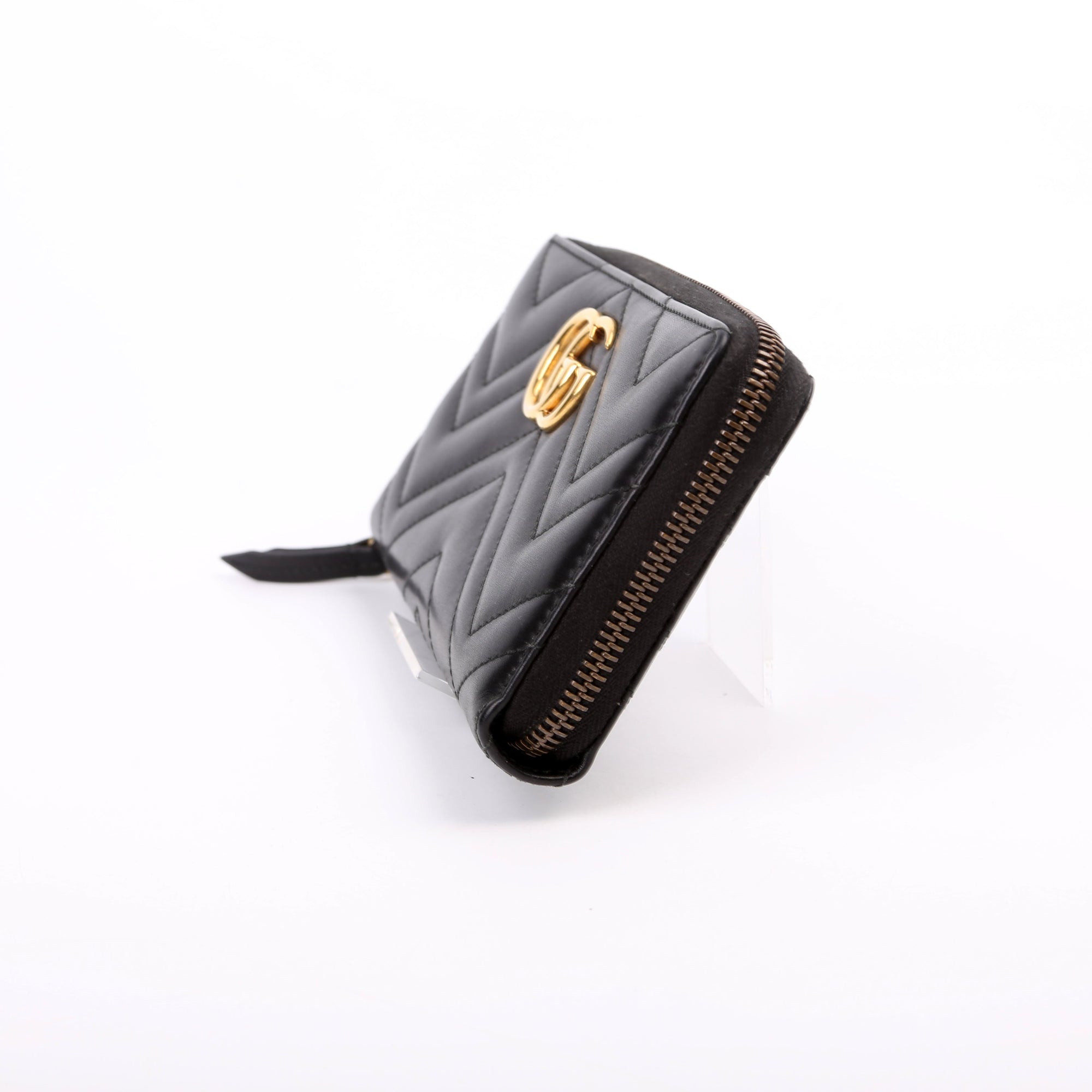 GCCI  GG Marmont Zip Around Wallet Black