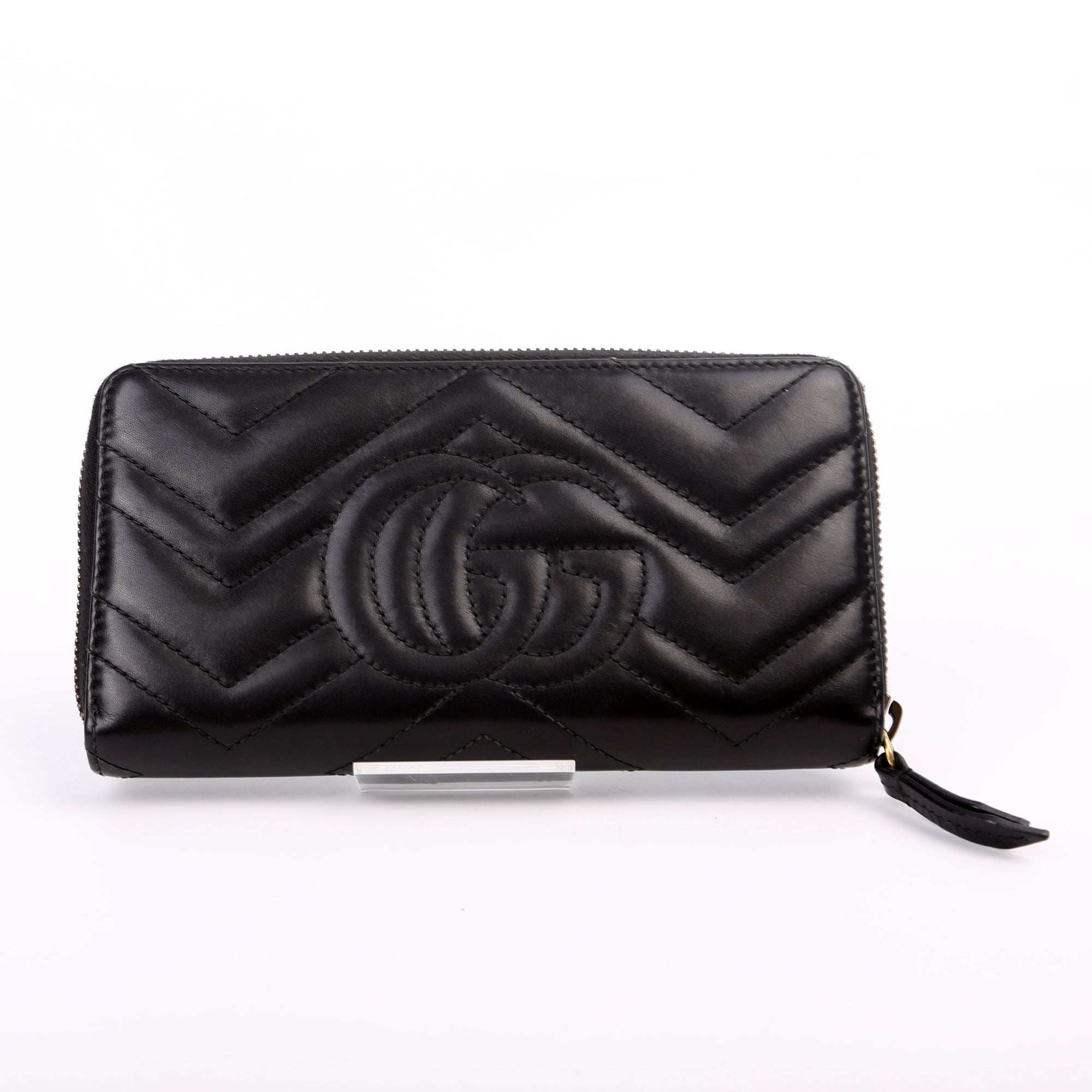 GCCI  GG Marmont Zip Around Wallet Black