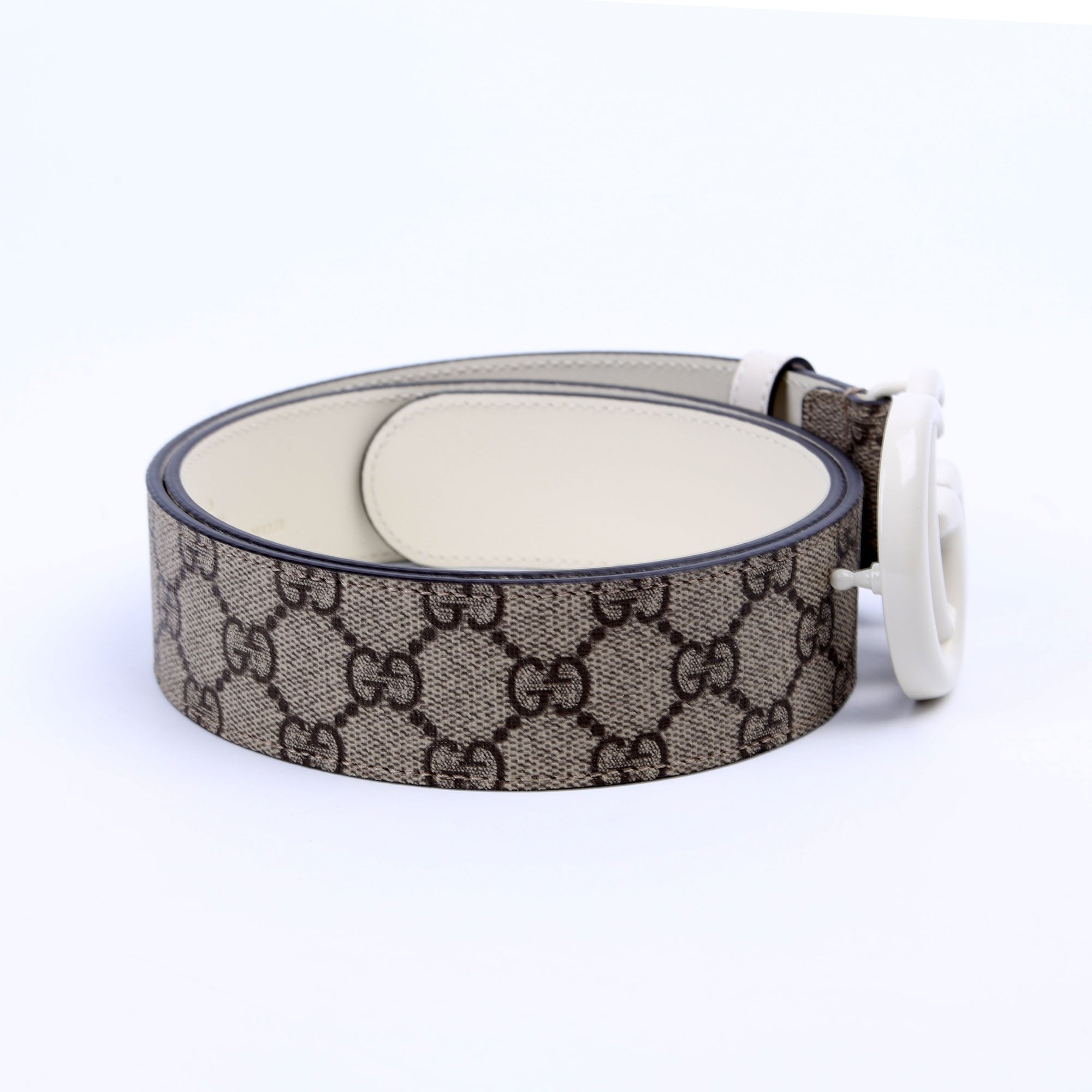 GCCI  Marmont GG Supreme Belt Size / White