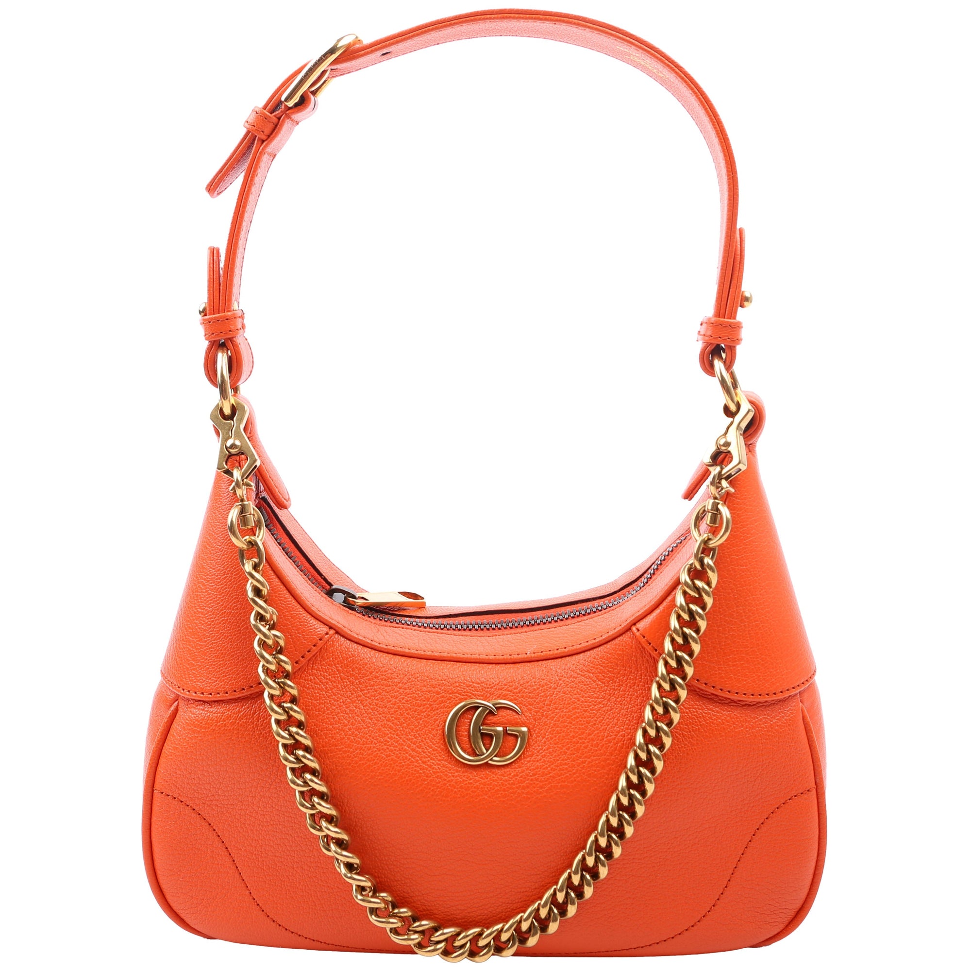 GCCI  Aphrodite Leather Small Shoulder Bag Orange