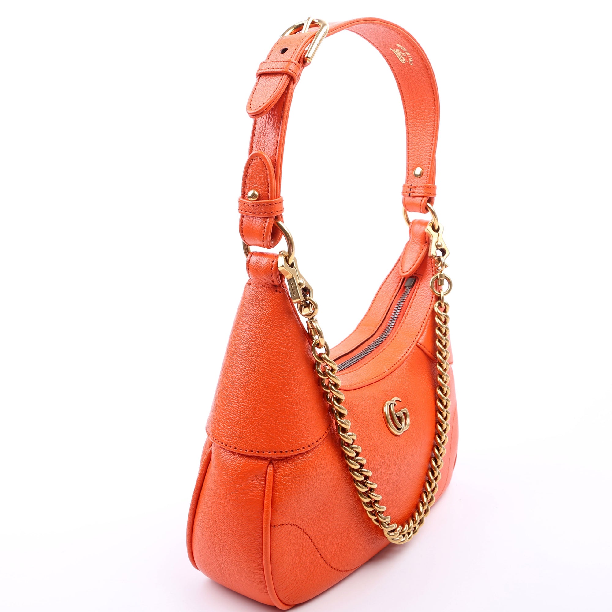GCCI  Aphrodite Leather Small Shoulder Bag Orange
