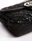 GCCI  Marmont Sequin Shoulder Mini Flap Black
