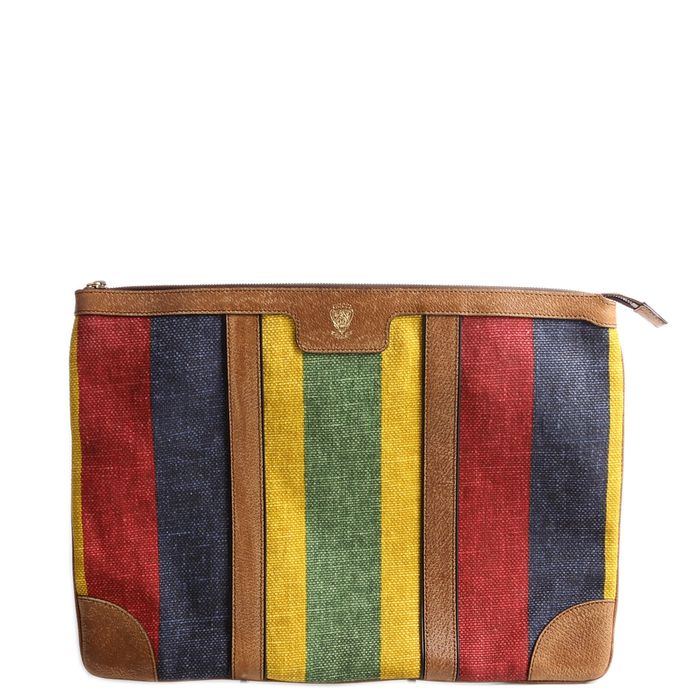GCCI  Baiadera Striped Canvas Large Pouch
