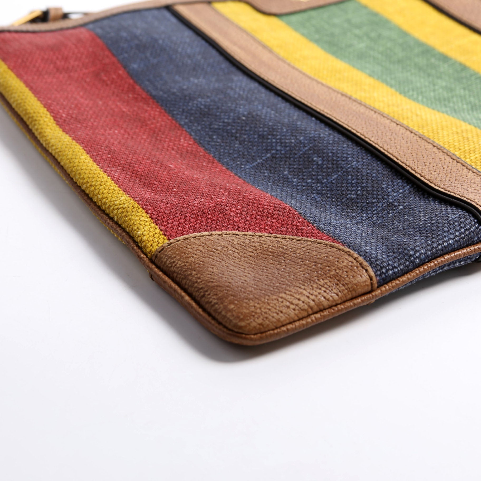 GCCI  Baiadera Striped Canvas Large Pouch