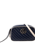 GCCI  Marmont Small Leather Camera Blue/White