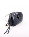 GCCI  Marmont Small Leather Camera Blue/White