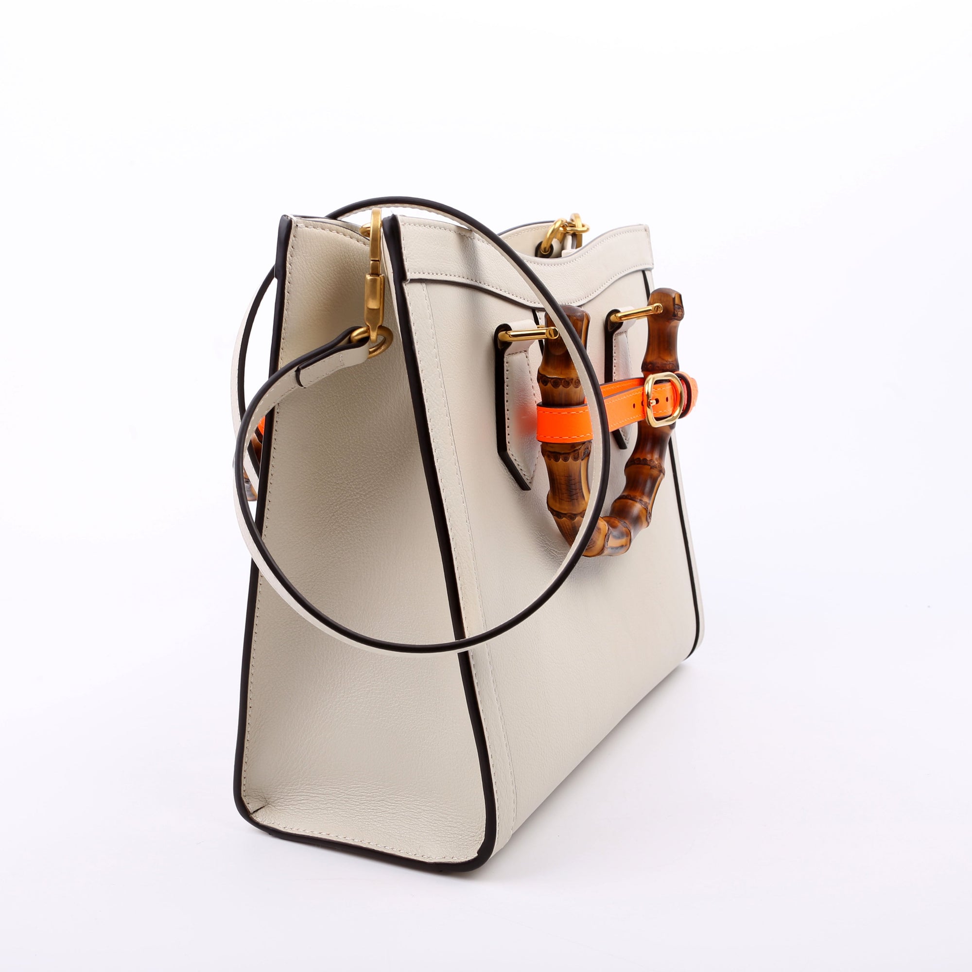 GCCI  Diana Small Leather Tote White