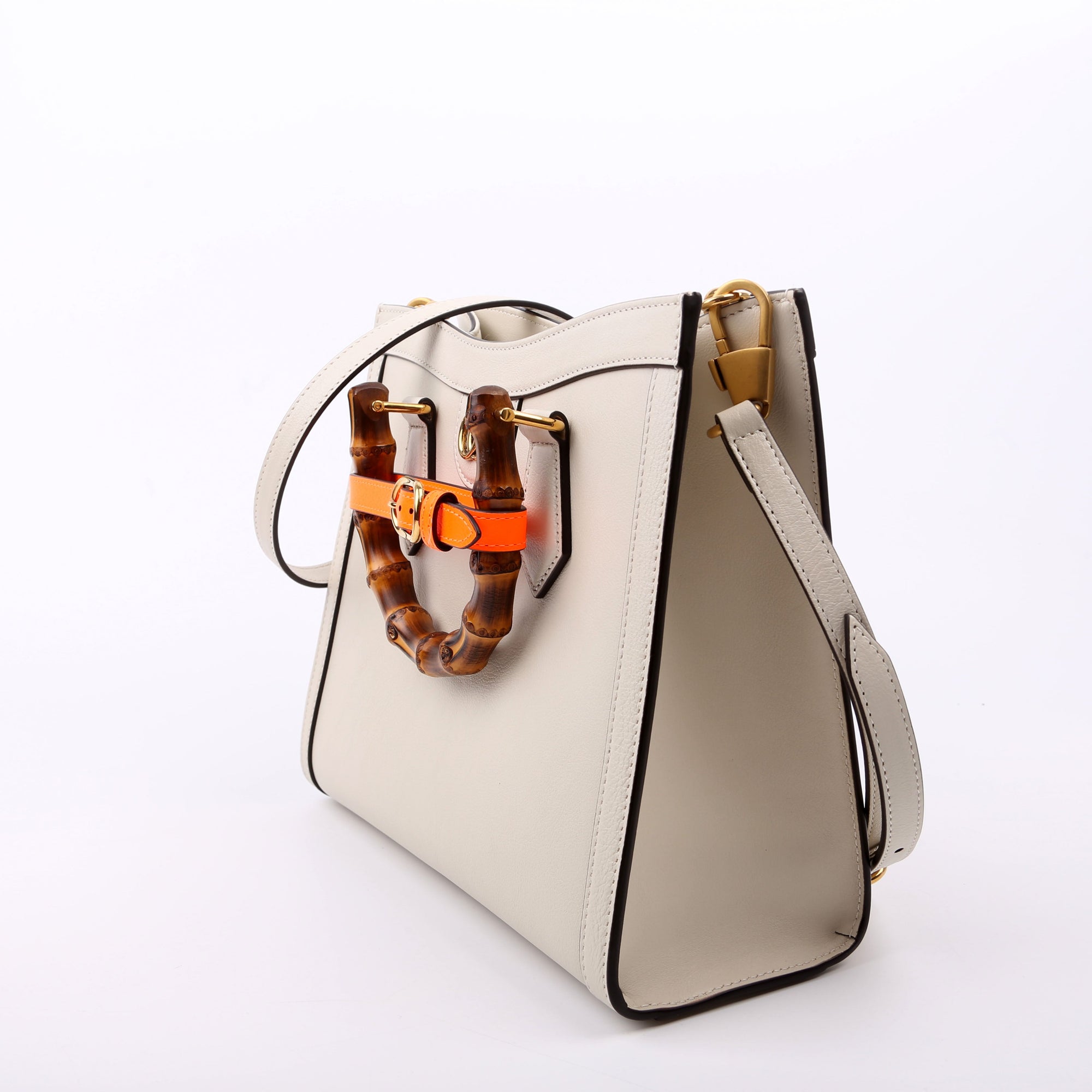 GCCI  Diana Small Leather Tote White