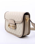 GCCI   Horsebit Shoulder Bag White