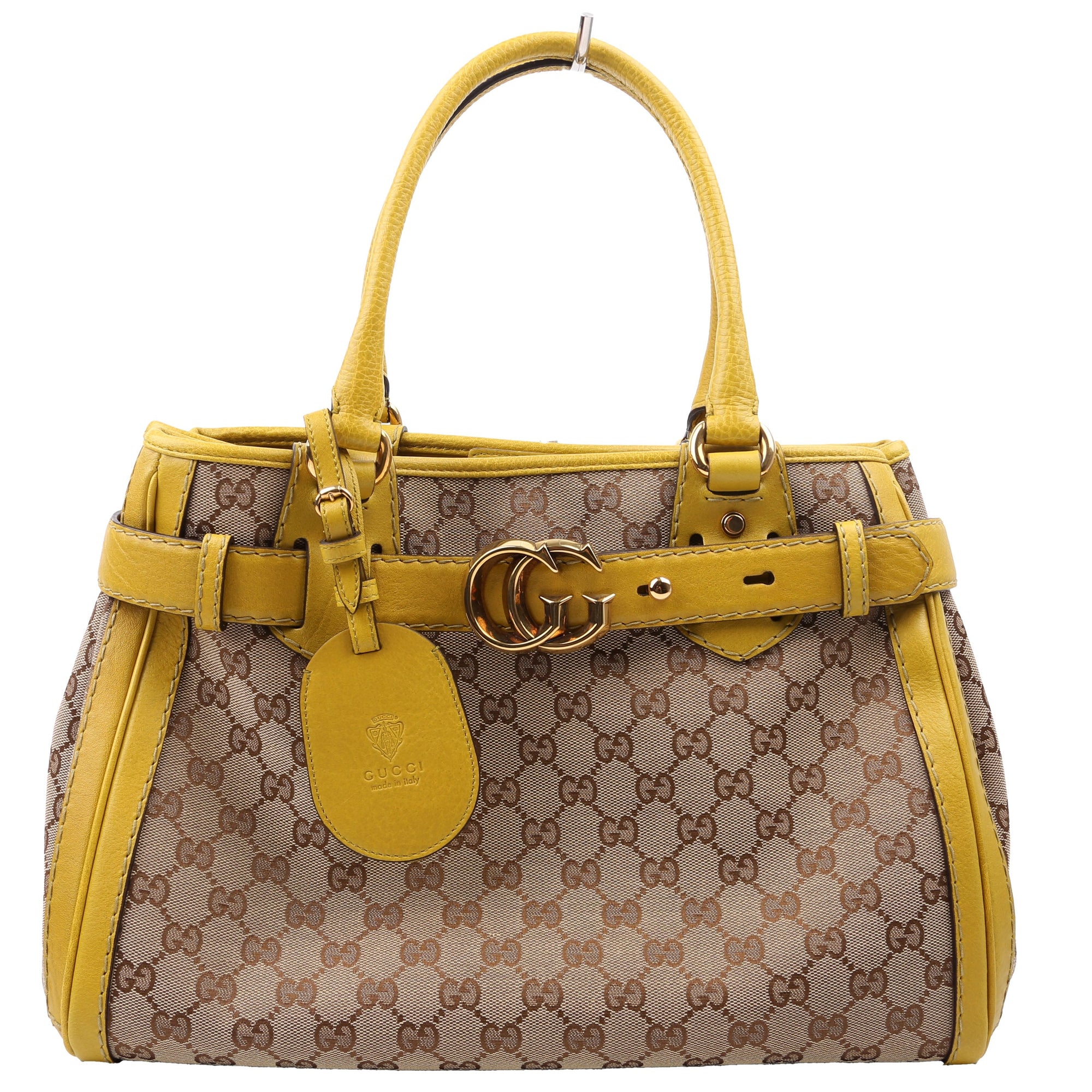 GCCI  GG canvas Running Tote Medium Yellow