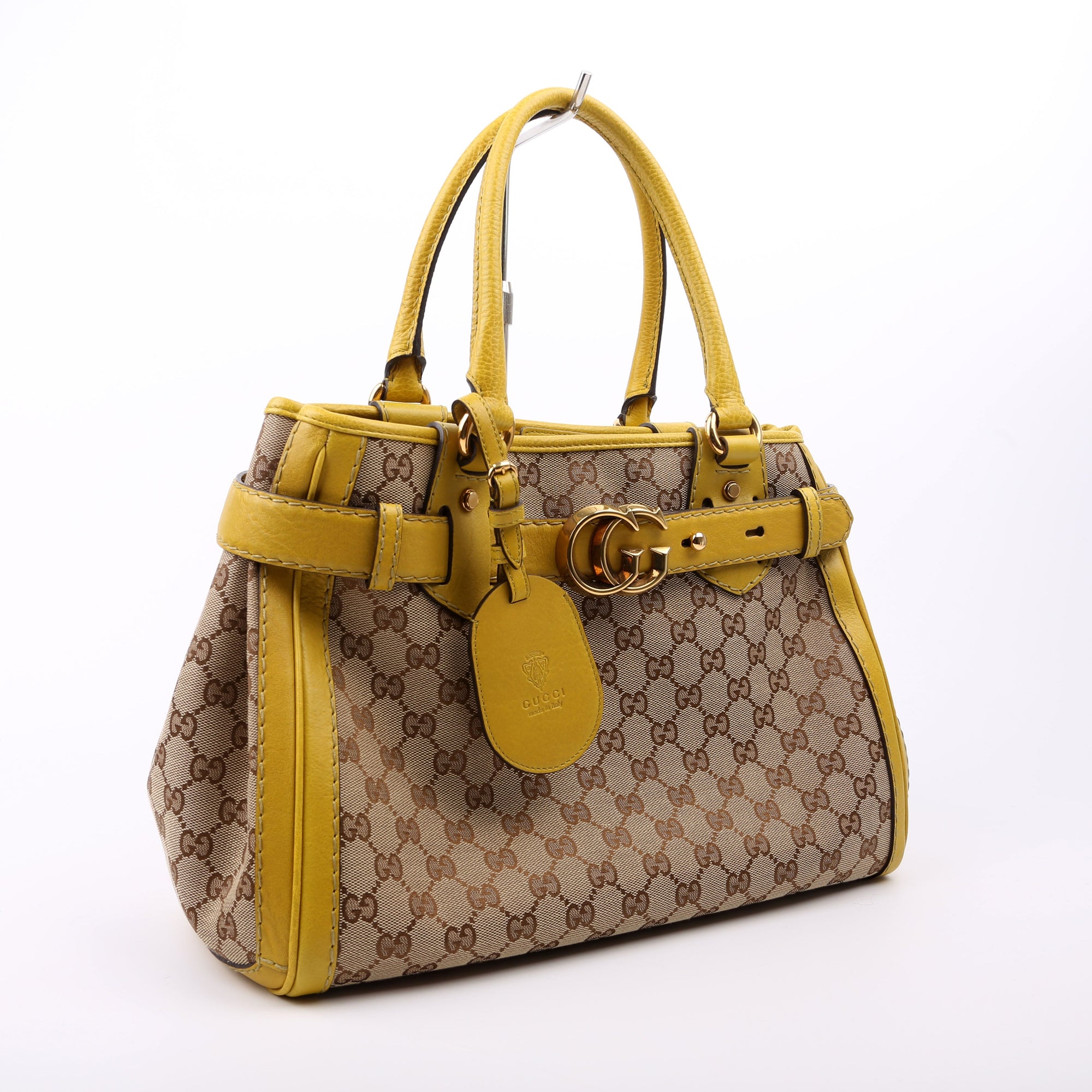 GCCI  GG canvas Running Tote Medium Yellow
