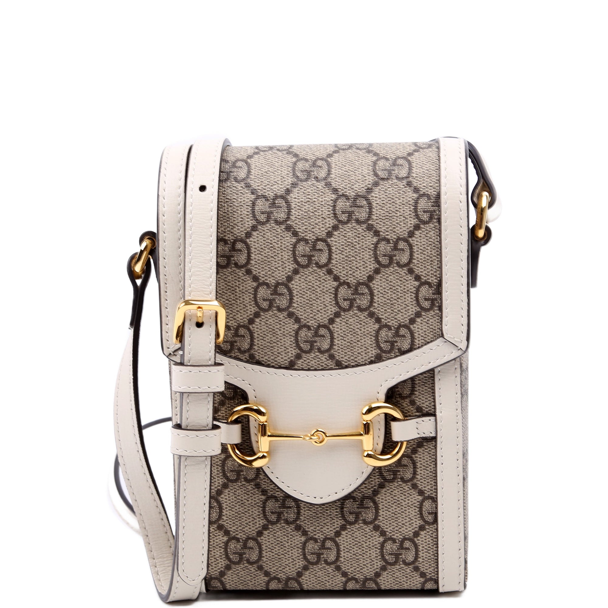 GCCI  Horsebit  GG Supreme Mini Bag White