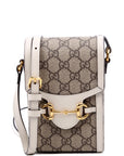 GCCI  Horsebit  GG Supreme Mini Bag White