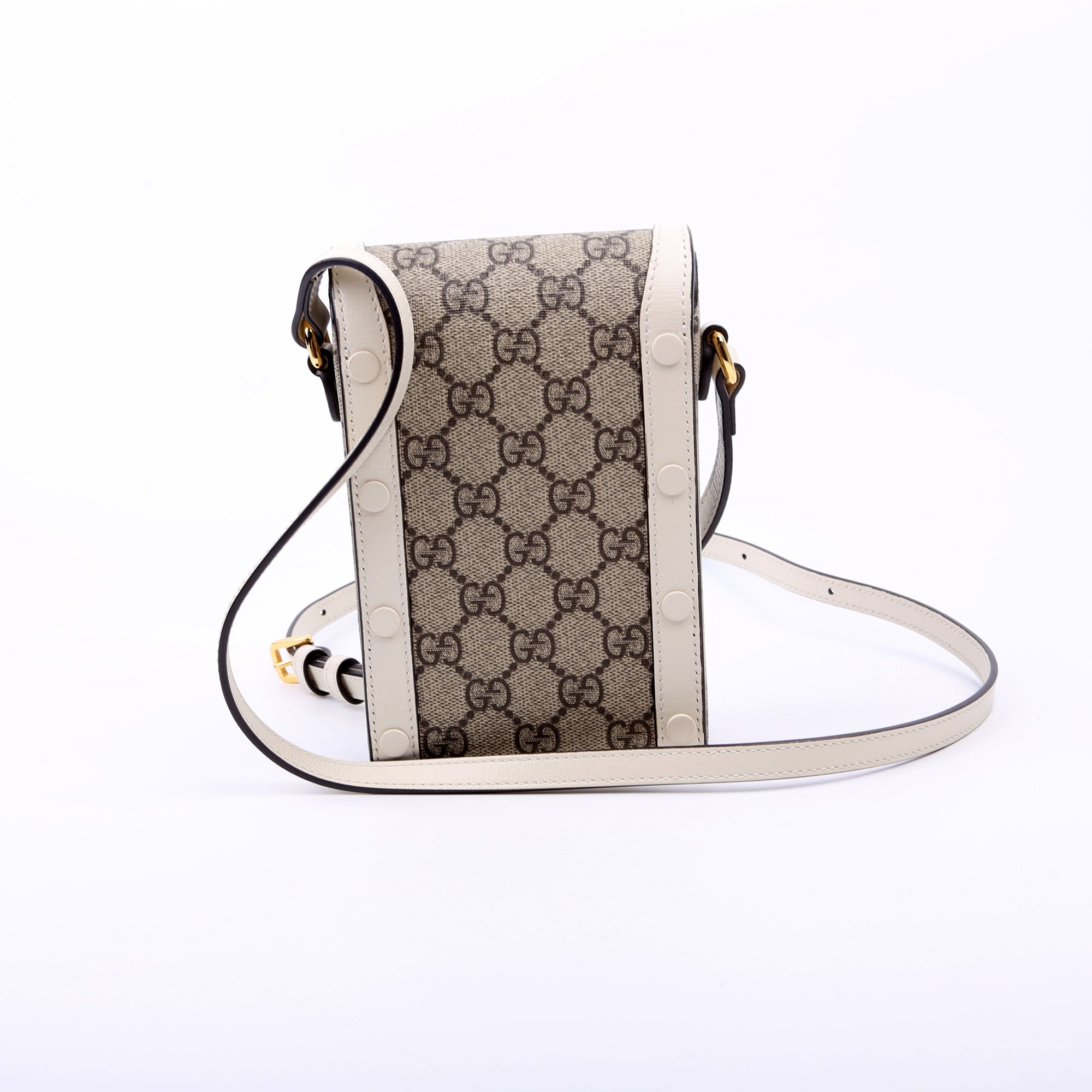 GCCI  Horsebit  GG Supreme Mini Bag White