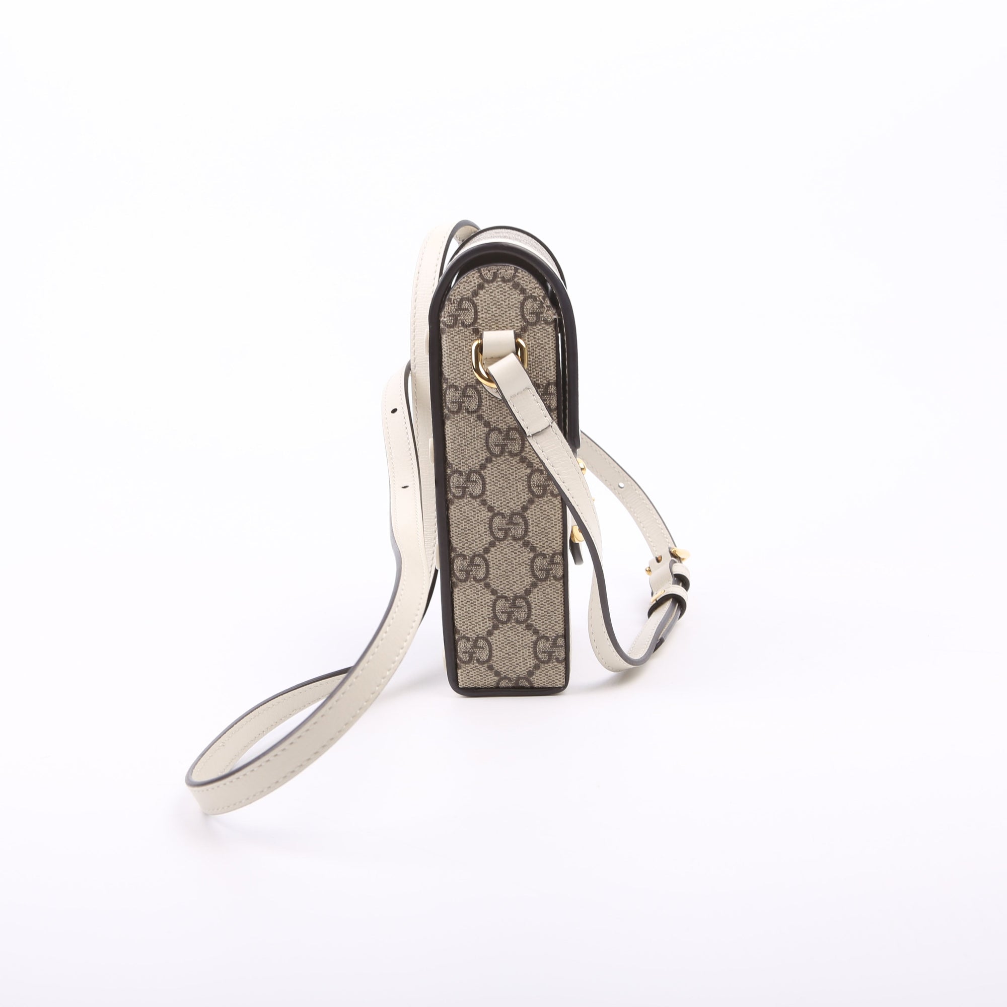 GCCI  Horsebit  GG Supreme Mini Bag White