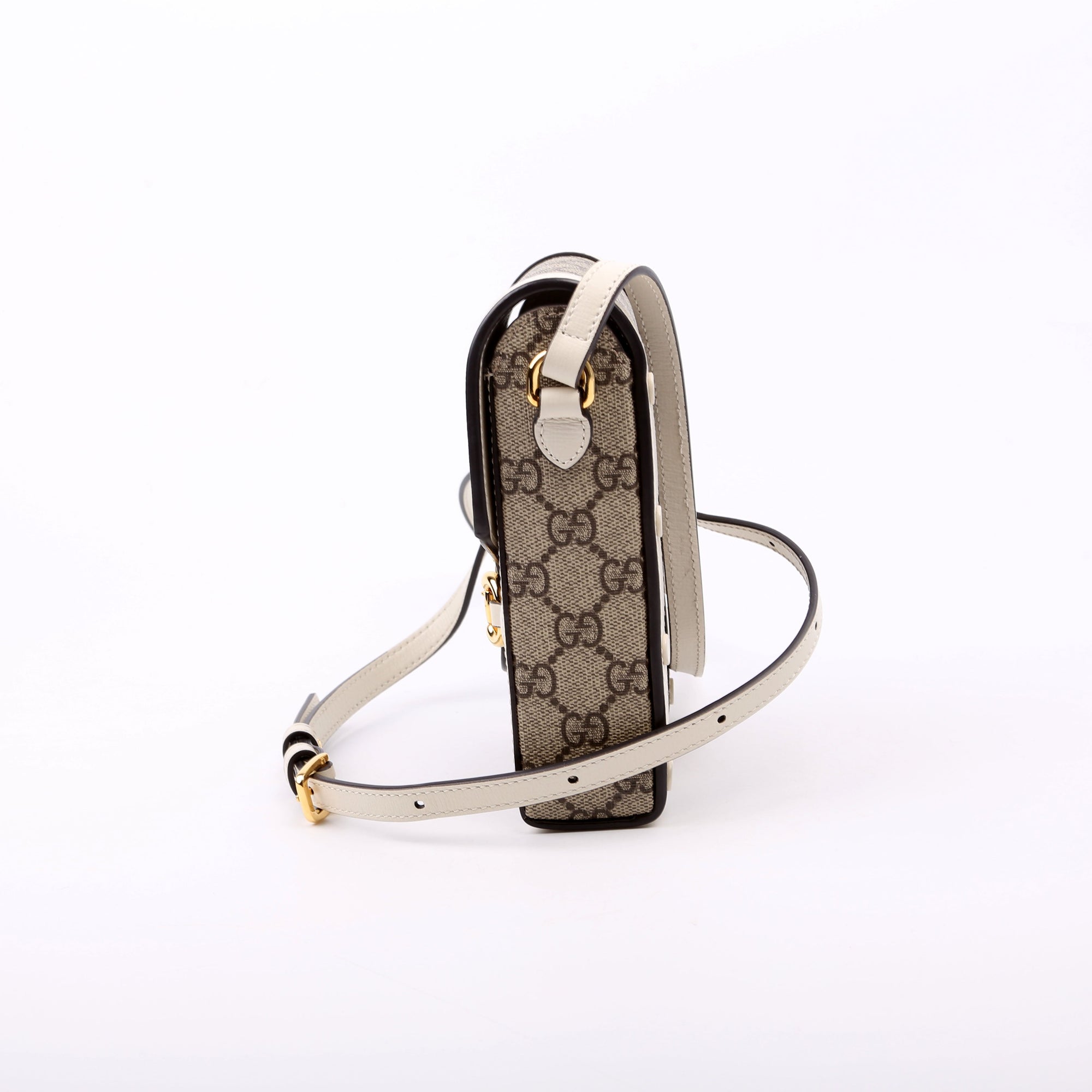 GCCI  Horsebit  GG Supreme Mini Bag White