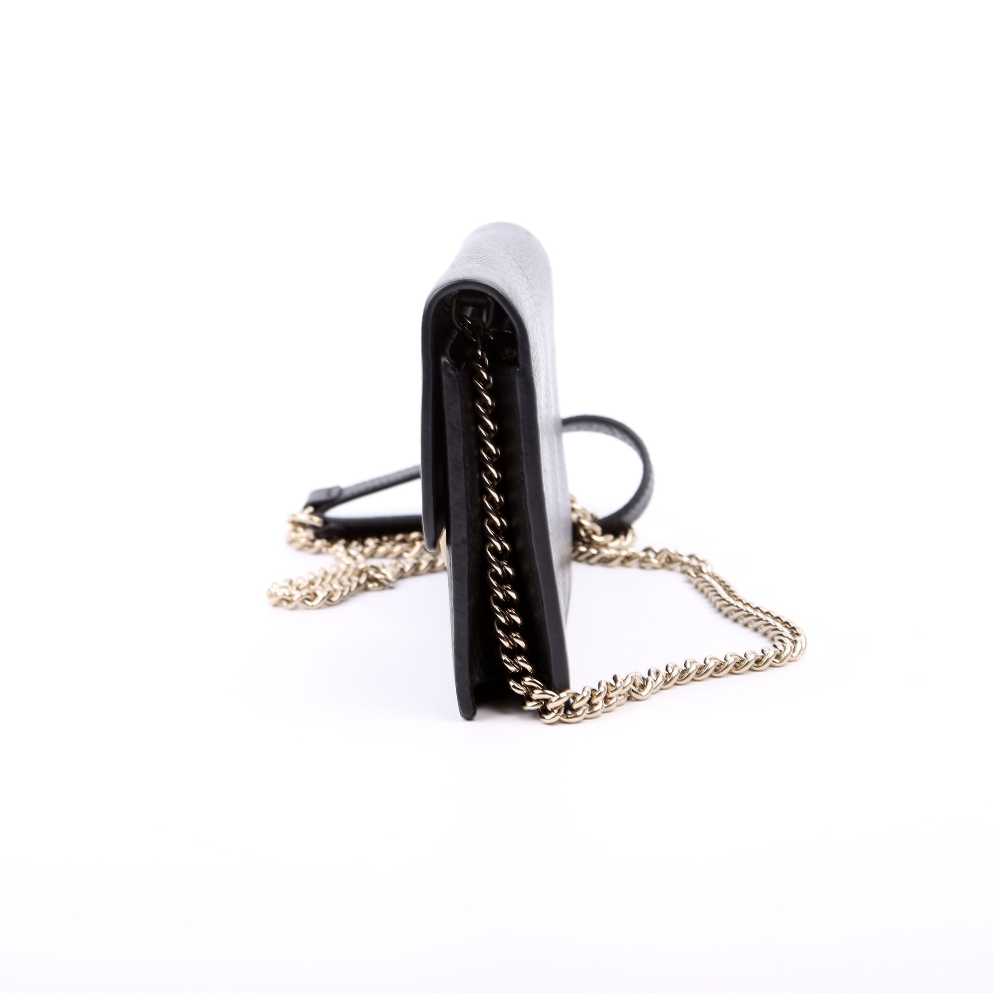 GCCI  Interlocking G Chain Wallet Black