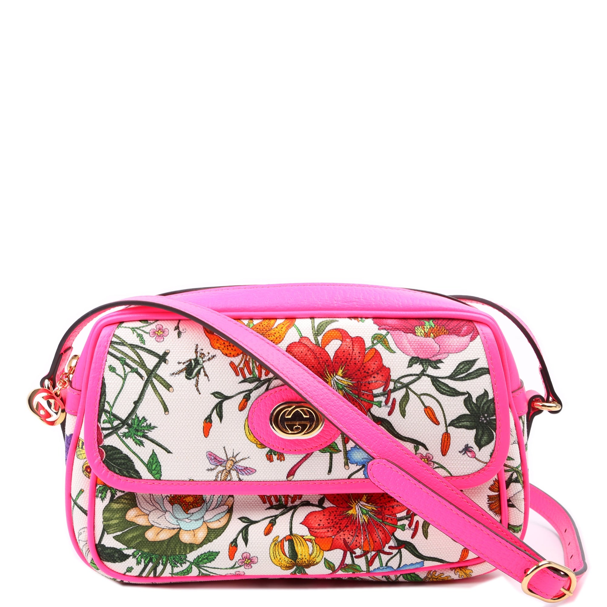 GCCI  Flora Canvas Crossbody Pink