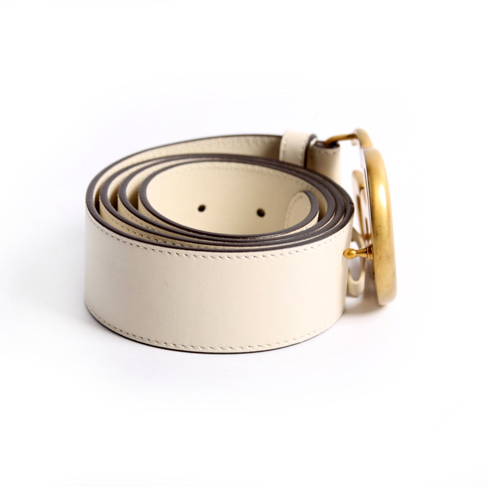 GCCI  Marmont GG Leather Belt Size / White