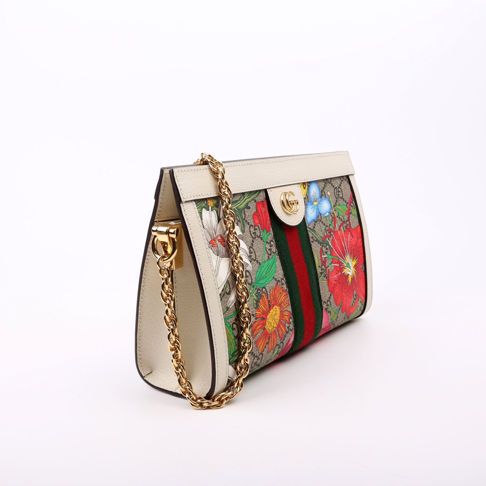 GCCI  GG Supreme Flora Ophidia Small Chain White