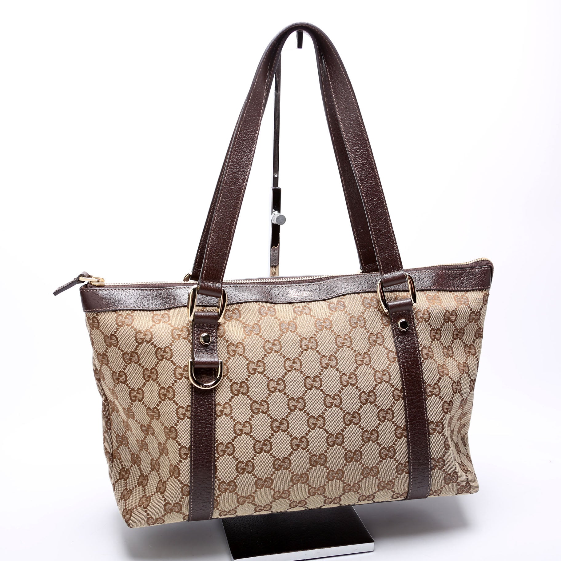 GCCI  GG Canvas Abbey Tote Beige/Brown
