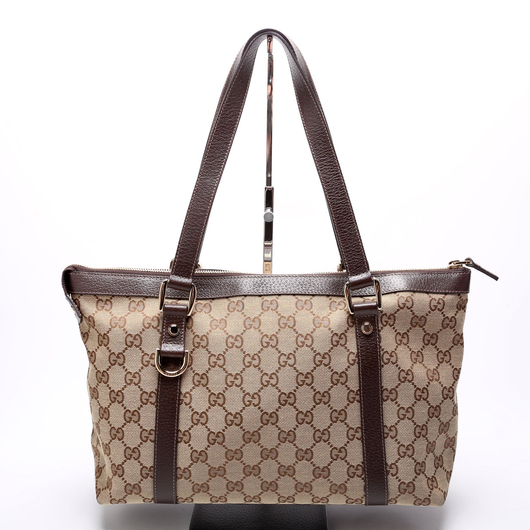 GCCI  GG Canvas Abbey Tote Beige/Brown