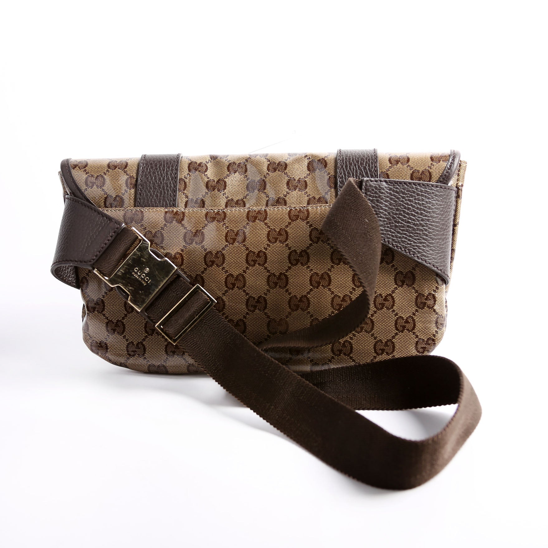 GCCI  GG Crystal Waist Belt Bag Brown