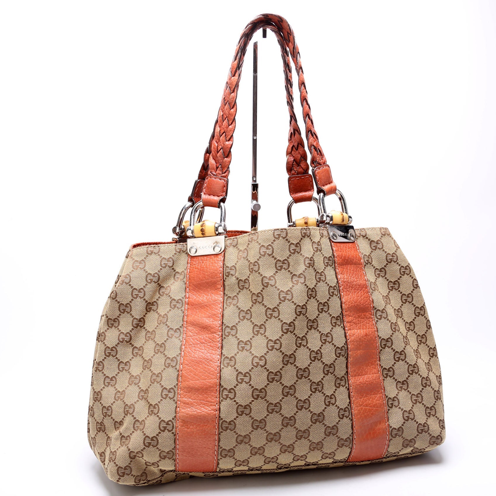 GCCI  GG Canvas Bamboo Tote