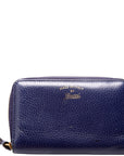 GCCI  Compact Leather Zip Wallet Navy