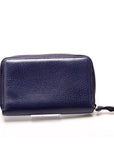 GCCI  Compact Leather Zip Wallet Navy