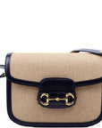 GCCI  Horsebit  Raffia Shoulder Bag