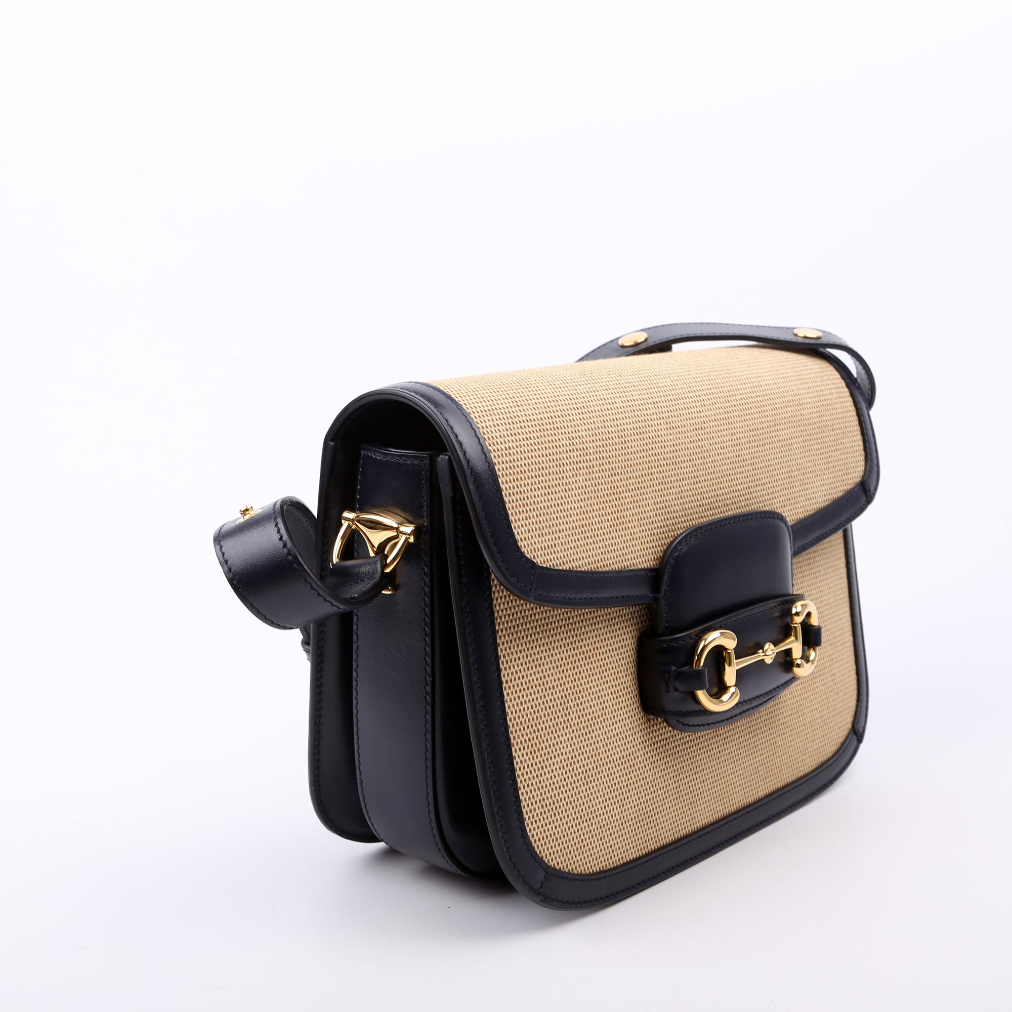 GCCI  Horsebit  Raffia Shoulder Bag