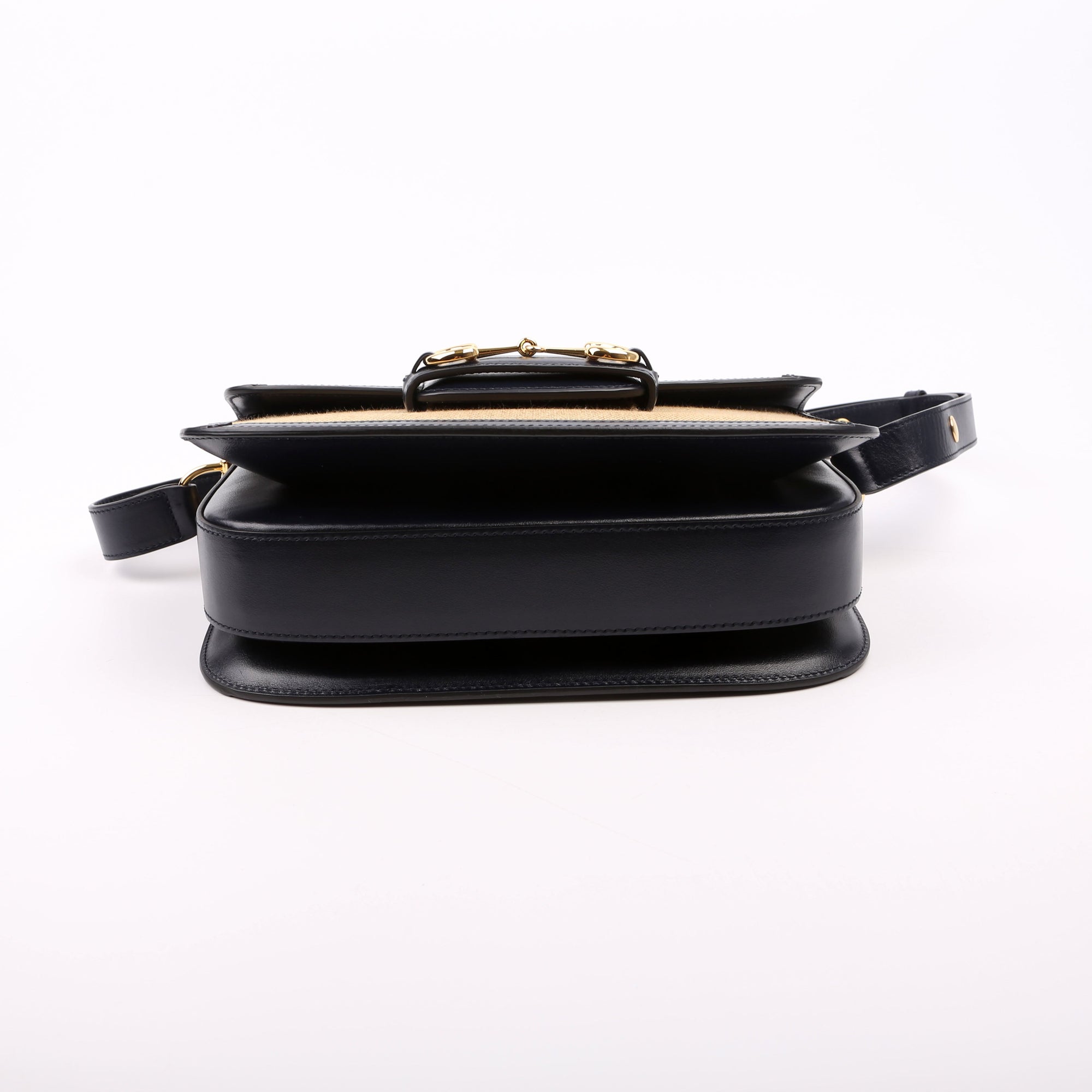 GCCI  Horsebit  Raffia Shoulder Bag