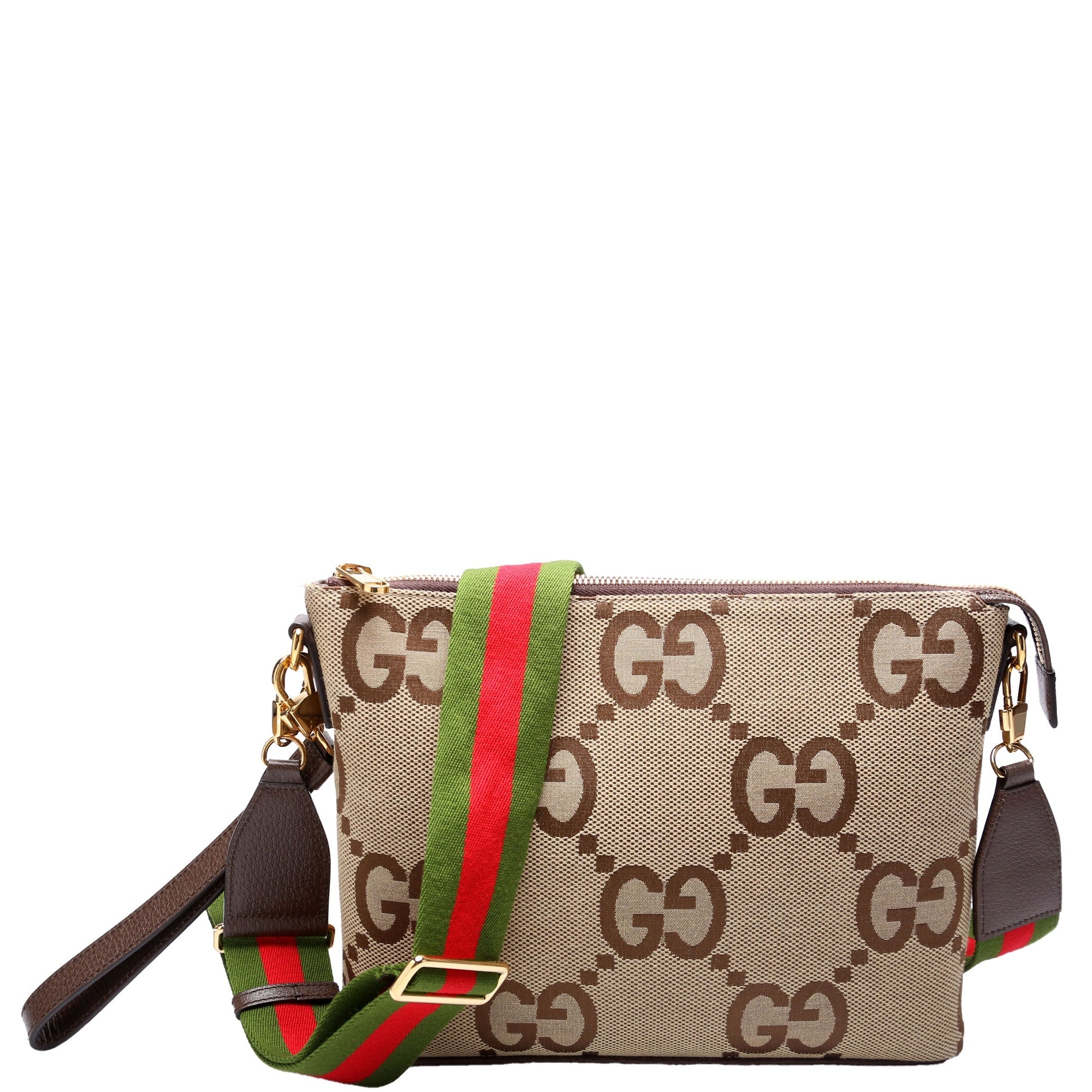 GCCI  Jumbo GG Messenger Brown, Red, Green and Gold