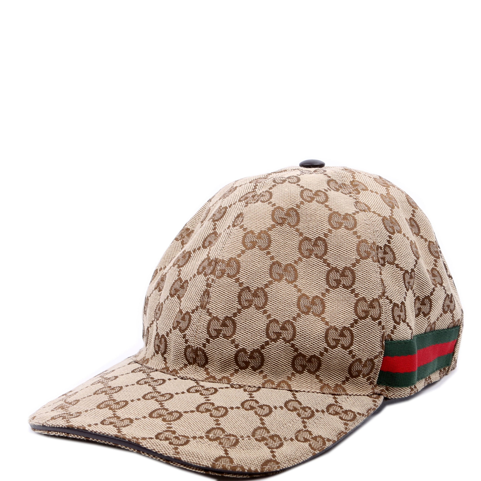 GCCI  GG Canvas Web Hat Size Large Brown
