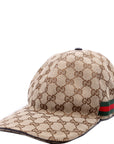 GCCI  GG Canvas Web Hat Size Large Brown