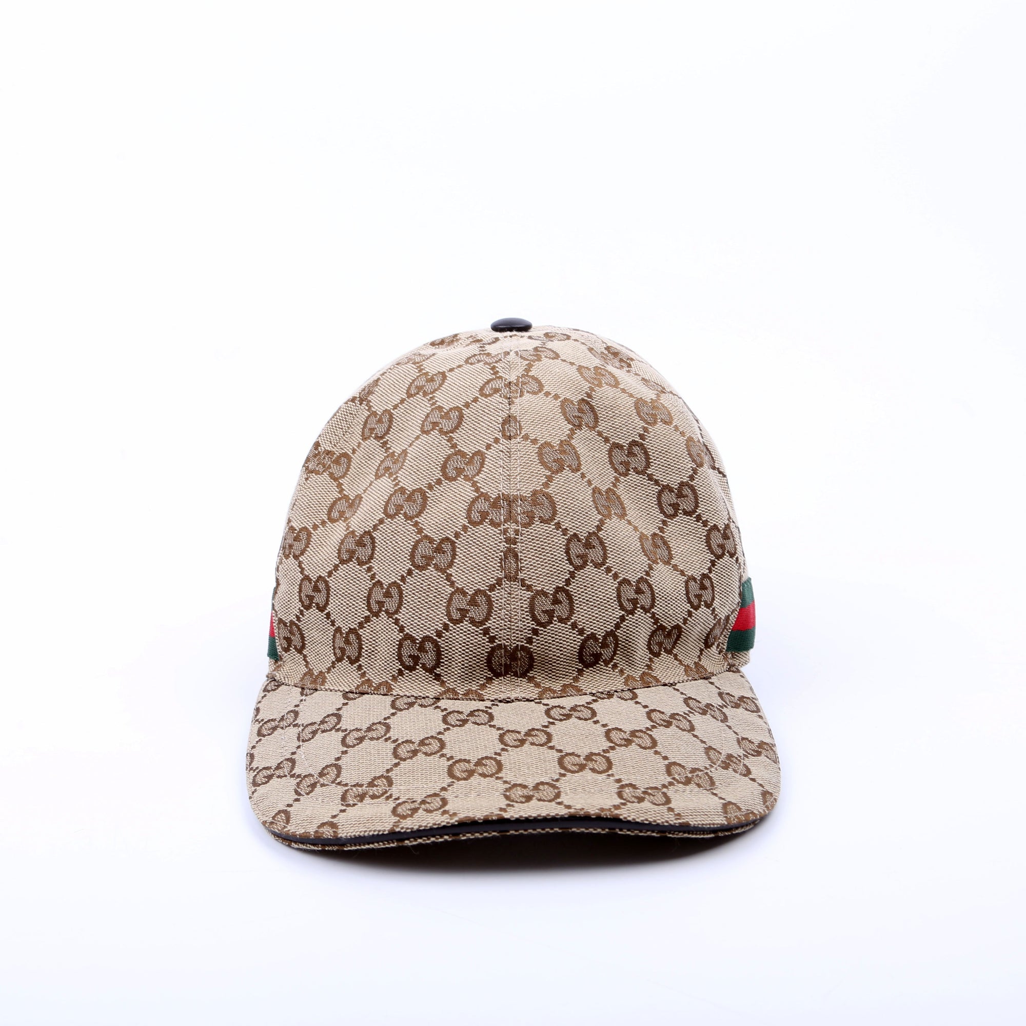 GCCI  GG Canvas Web Hat Size Large Brown