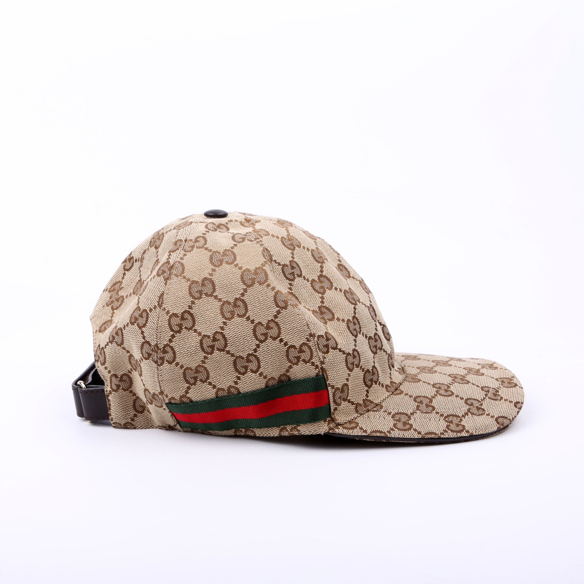 GCCI  GG Canvas Web Hat Size Large Brown