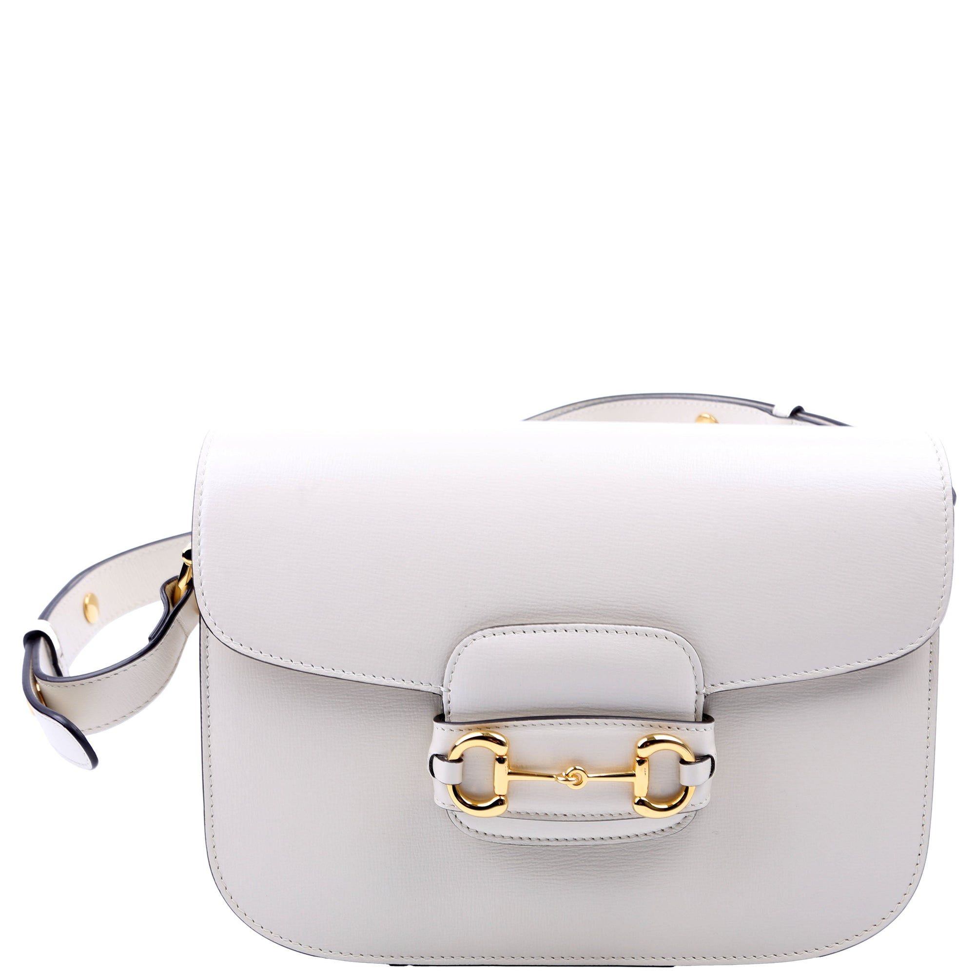 GCCI  Horsebit  Leather Shoulder Bag White