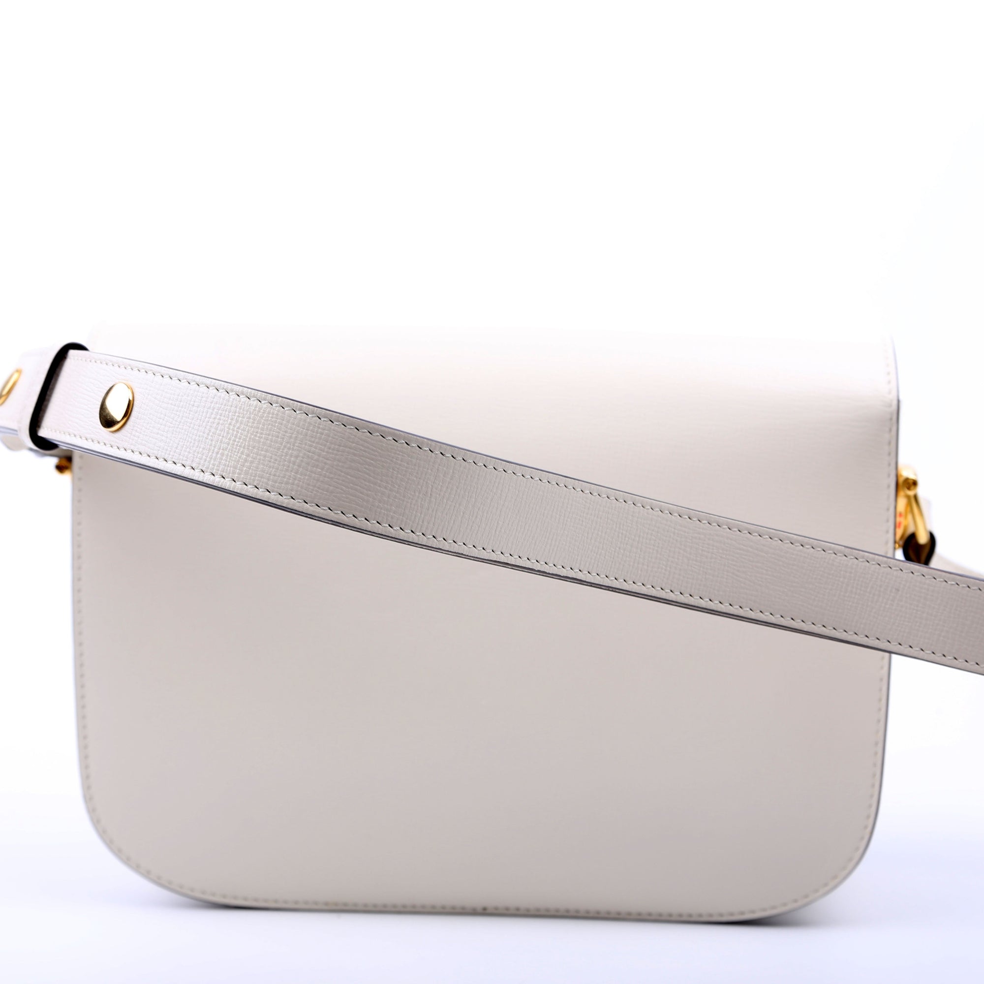 GCCI  Horsebit  Leather Shoulder Bag White