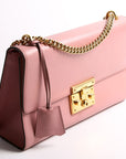 GCCI  Padlock Calfskin Shoulder Medium Pink