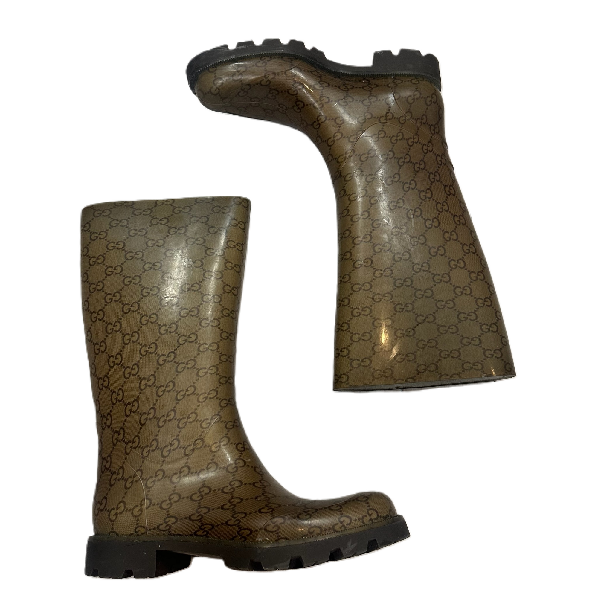 Brown Boots Luxury Designer By GCCI, Size: 8