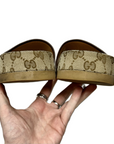 Brown & Tan Sandals Luxury Designer By GCCI, Size: 13.5