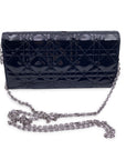 CHRISTIAN D1OR Black Patent Leather Clutch Pochette Lady D1OR Bag