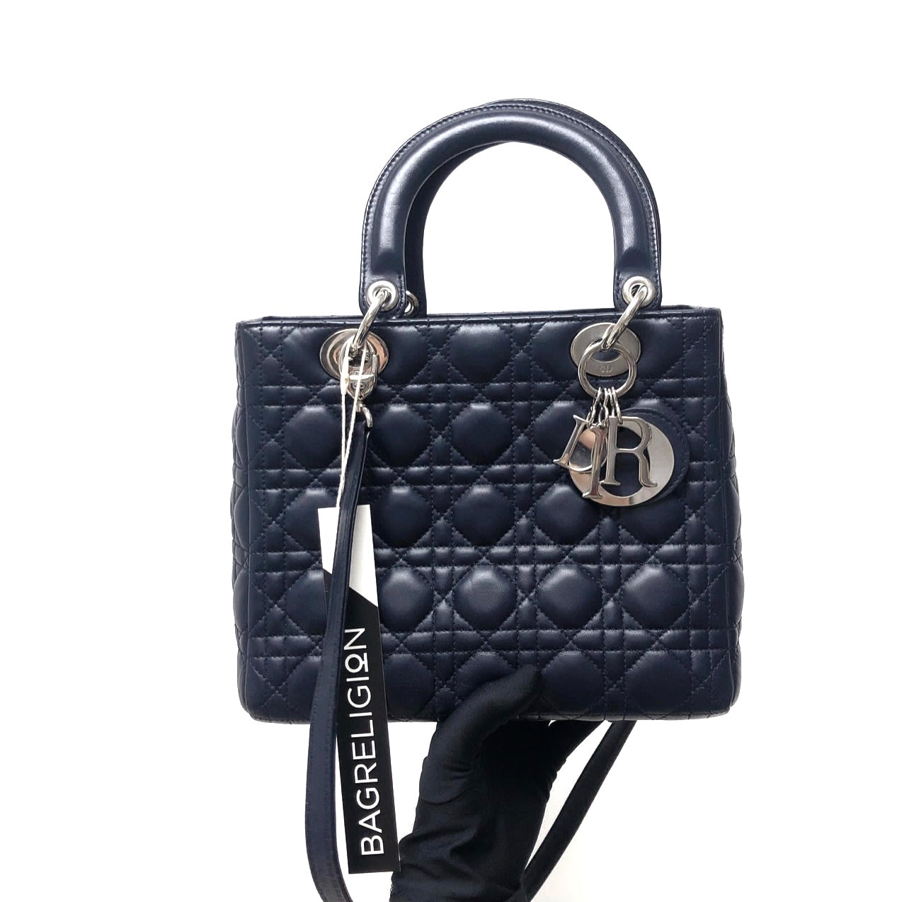 Cannage Lambskin Lady D1OR Medium Dark Blue