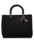 Cannage Lady D1OR Nylon Handbag Black